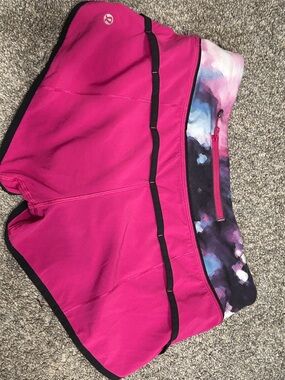 lululemon Hot Pink and Black Zip-Detail Athletic Top